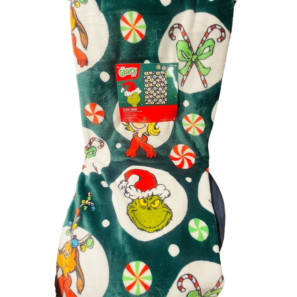 Grinch  Green Christmas plush throw 50 by 70
